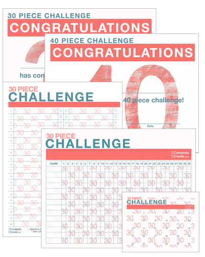 2019 30 and 40 Piece challenge charts