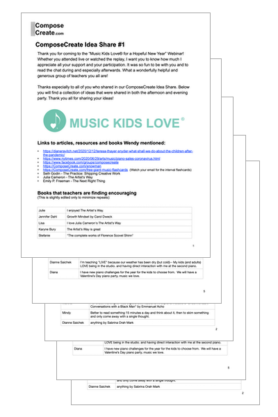 ComposeCreate Idea Share #1 - Piano Teaching Ideas